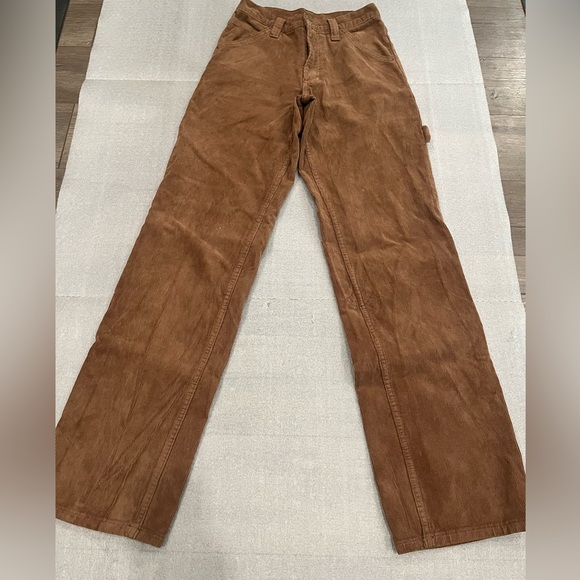 [S/Ins32”]J.Galt Brown Corduroy High Rise Wide Leg Straight Cargo Pants Women - Picture 1 of 7